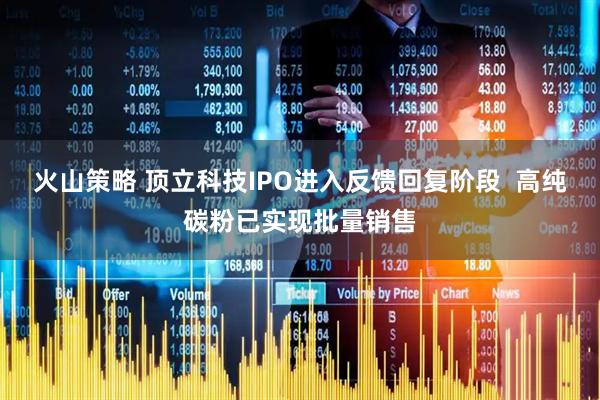 火山策略 顶立科技IPO进入反馈回复阶段  高纯碳粉已实现批量销售